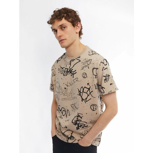 фото Футболка zolla, размер s, бежевый