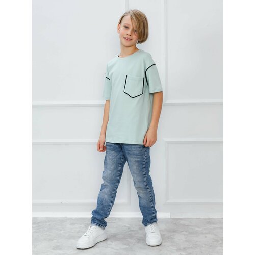 фото Футболка , размер 134, зеленый superkinder