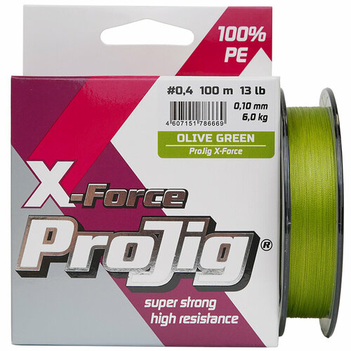 Шнур ProJig X-Force 100м хаки 0,24мм, 17,0кг