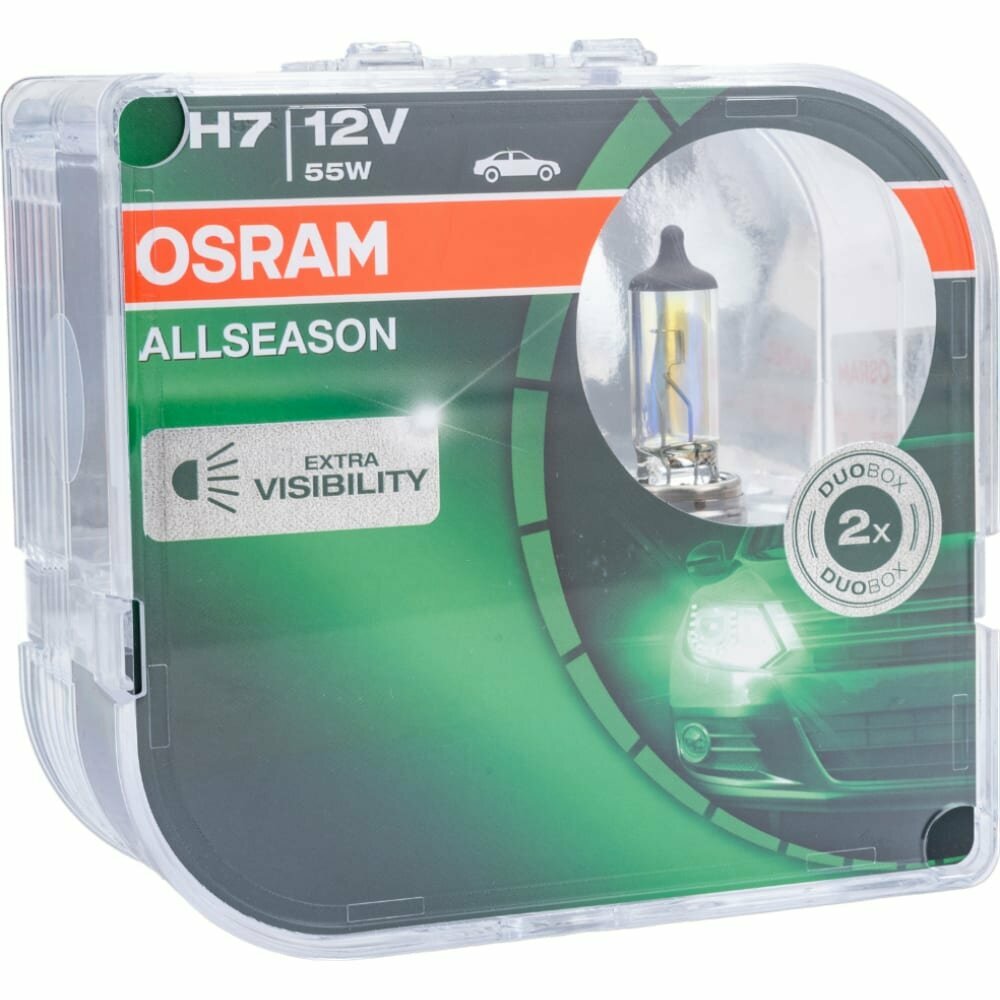 OSRAM Автолампа H7 55 PX26d ALLSEASON 3000K , 2шт 12V ,1,10 64210ALL-HCB