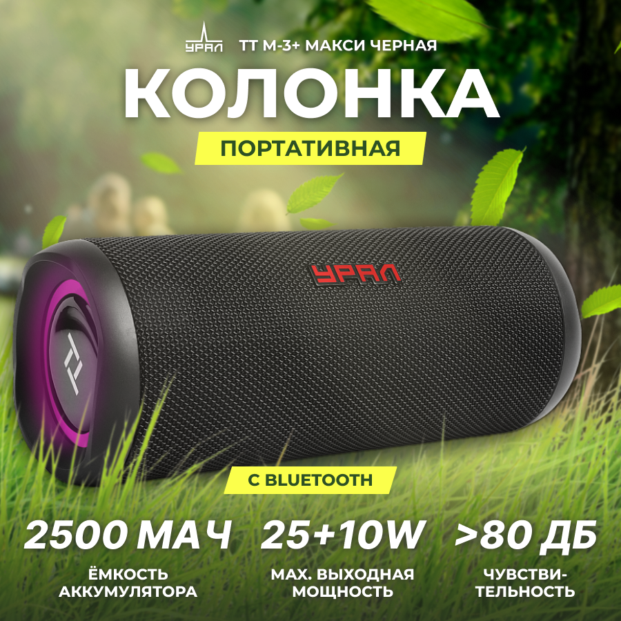 Портативная акустика URAL TT M-3+ макси FM/USB/BT (черная)