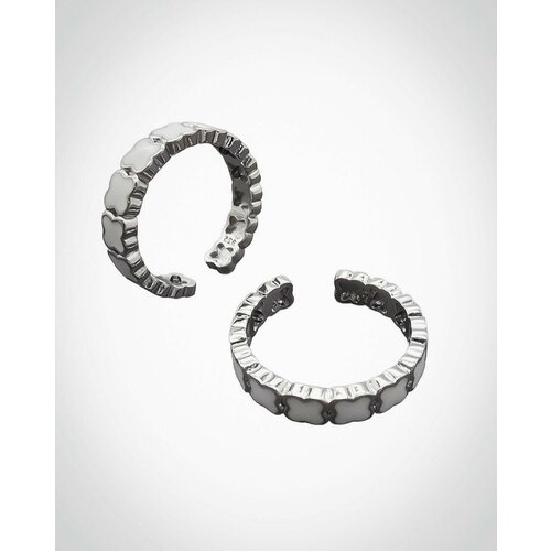 Кольцо, эмаль, серебряный, белый