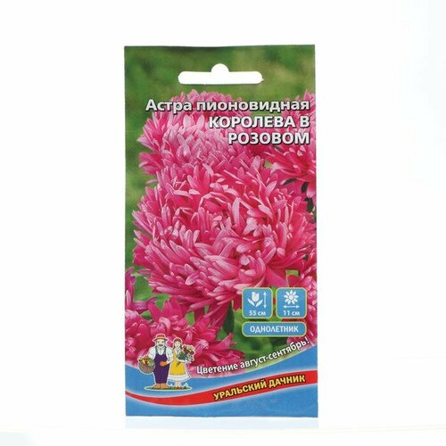 Семена Цветов Астра пионовидная Королева в розовом , 0 ,2 г семена астра альпийская снежная королева 0 05 гр 4 упаковки 2 подарка