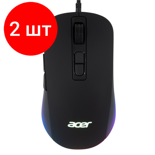 Комплект 2 штук Мышь компьютерная Acer OMW135 черный 800-6400dpi USB 7кн ZL MCEEE019 391200₽
