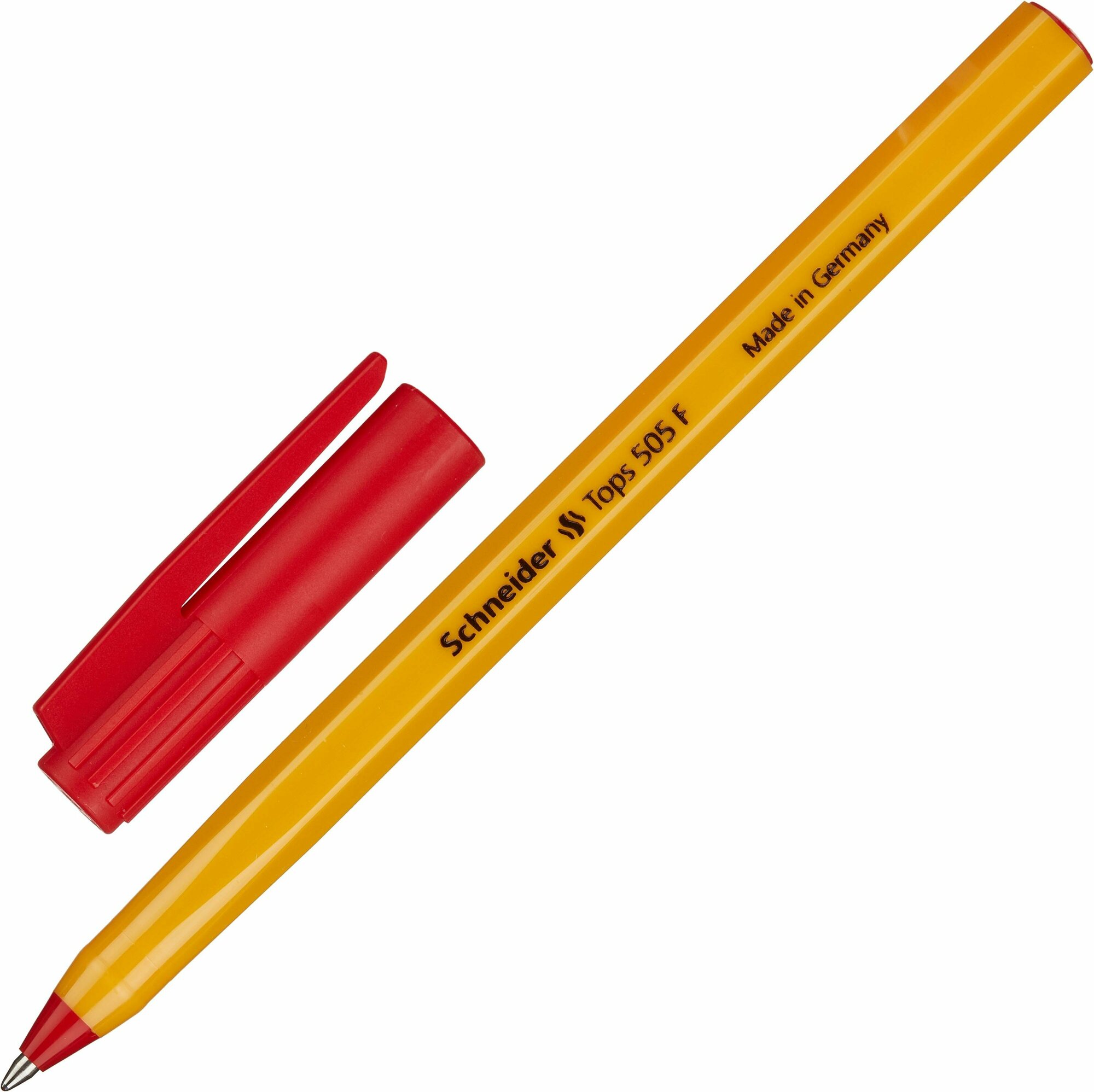 Ручка шариковая неавтомат. SCHNEIDER Tops 505F однораз, масл,0,4, красн