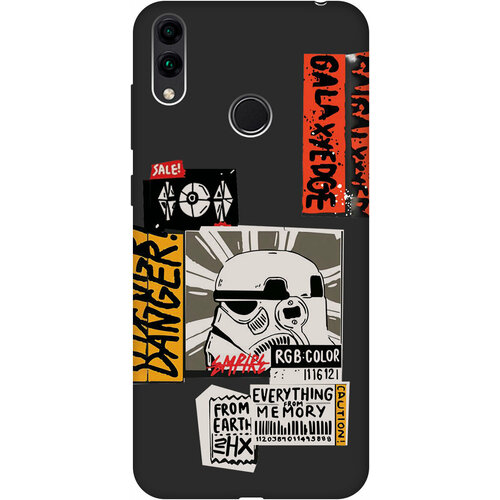 Матовый Soft Touch силиконовый чехол на Honor 8C, Хонор 8С с 3D принтом Stormtrooper Stickers черный матовый soft touch силиконовый чехол на honor x8 хонор икс 8 с 3d принтом stormtrooper stickers черный