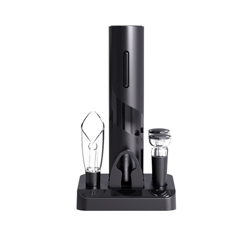 Электрический штопор с набором аксессуаров для вина 5в1 черный