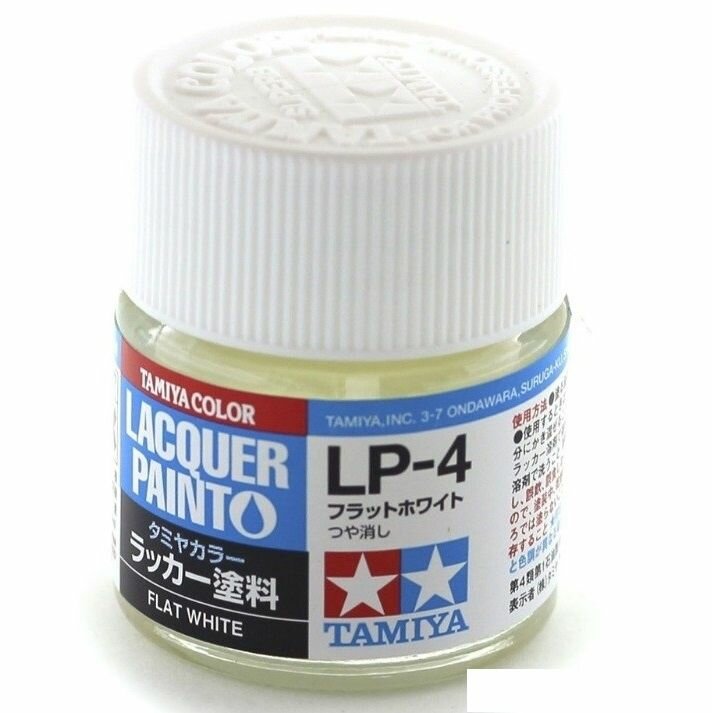фото Краска лаковая LP-4 Flat White (Белая матовая) 10 мл. Tamiya 82104