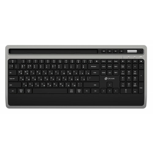 Клавиатура Оклик 860S черный USB беспроводная slim Multimedia (подставка для запястий) (1809323) клавиатура oklick 860s серый черный 1809323