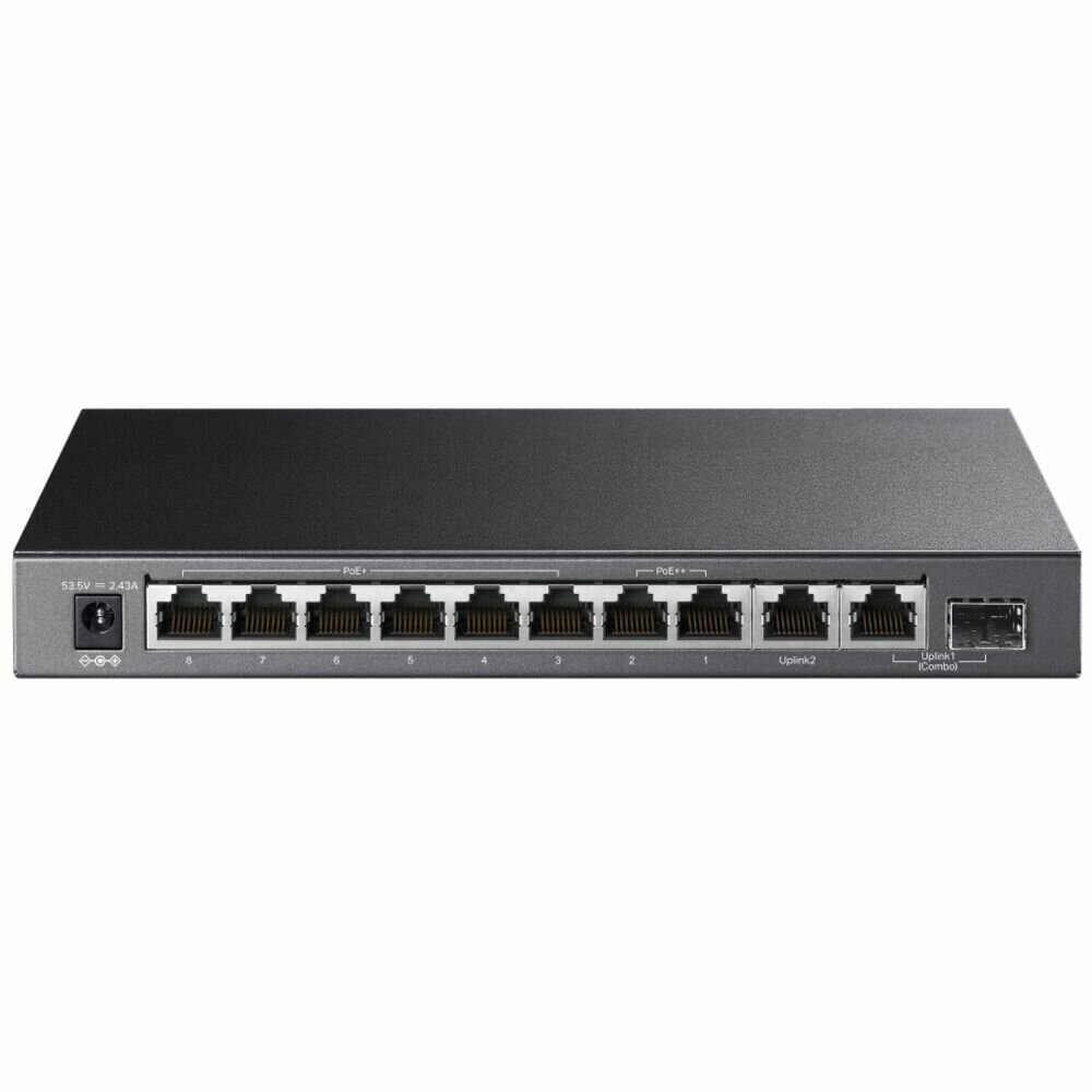 Коммутатор TP-LINK настольный с 9 гигабитными портами (6 портов PoE+, 2 порта PoE++) и комбинированным гигабитным портом RJ45/SFP - фото №2