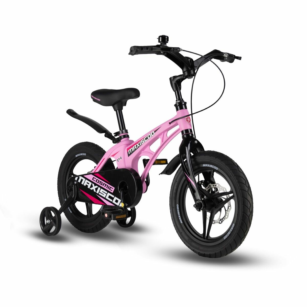 Велосипед MAXISCOO COSMIC Deluxe Plus 14' (2024) Розовый Матовый MSC-C1431D (Рост 90-110 см)