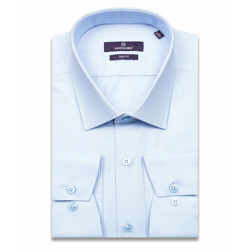 фото Рубашка poggino, размер l (41-42 cm.), голубой