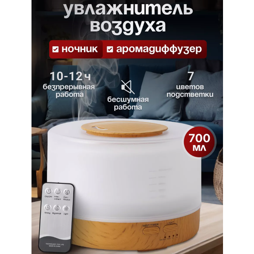 Увлажнитель воздуха для дома аромадиффузор увлажнитель с функцией ночника древесный Miralda_Shop 134900₽