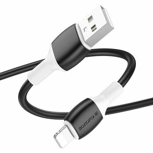 Кабель iPhone Lightning Borofone BX84 (2.4A/1m) черный кабель usb lightning bx37 1m borofone черный