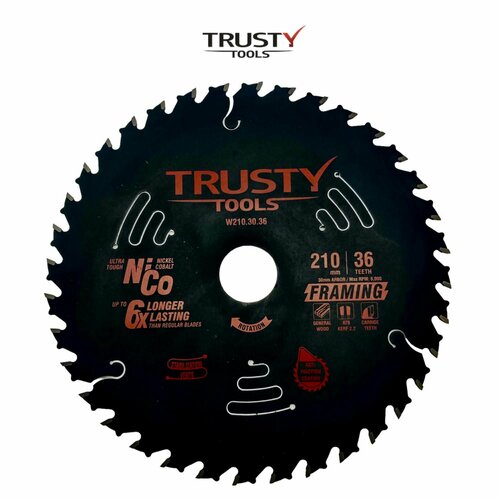Диск пильный Trusty-Tools Framing по дереву 210х30 36T