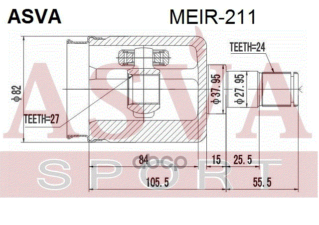 Шрус Mb E(W211) Внутр. прав. ASVA арт. MEIR211