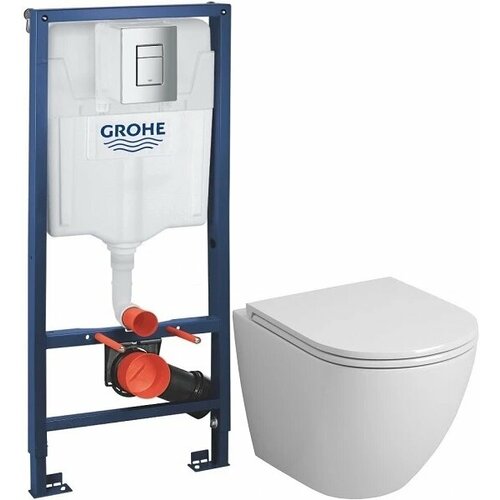 Комплект подвесной унитаз Grossman GR-4455S + система инсталляции Grohe 38772001 комплект подвесной унитаз gustavsberg hygienic flush 5g84hr01 система инсталляции grohe 38772001