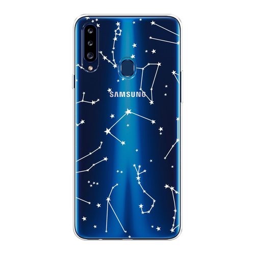 Силиконовый чехол на Samsung Galaxy A20s / Самсунг Галакси A20s Созвездия, прозрачный силиконовый чехол на samsung galaxy a20s самсунг галакси a20s белая корона на черном фоне