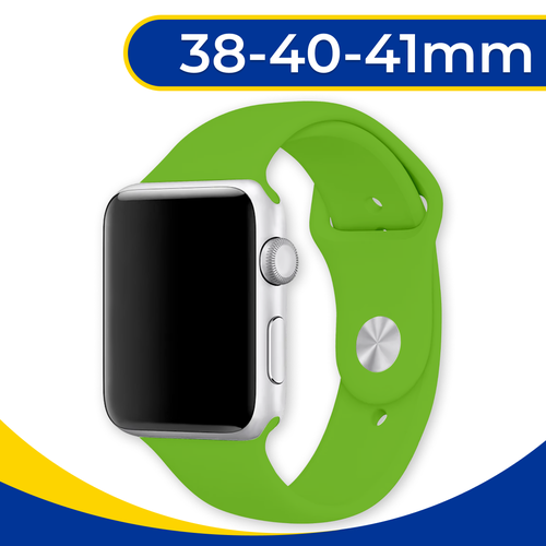 Силиконовый ремешок на Apple Watch 1-9, SE, Ultra 42, 44, 45, 49 мм / Сменный браслет для смарт часов Эпл Вотч 1-9, СЕ, Ультра / Зеленый green, зеленый, размер М (запястье 150–160 мм), XXL (запястье более 200 мм), XS (запястье 120–135 мм), L (запястье 160–180 мм)