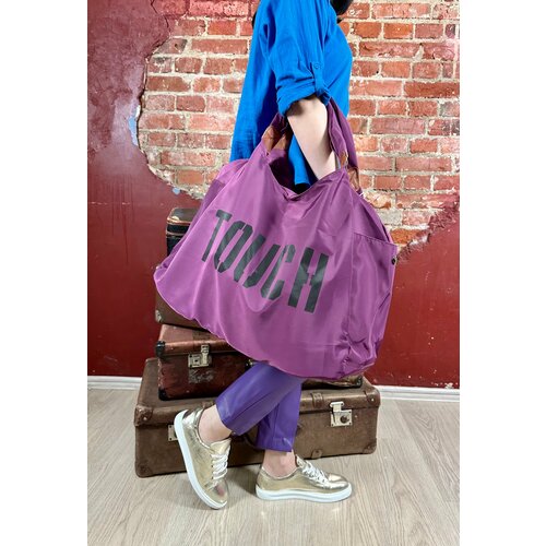 фото Сумка дорожная nn 1168731900, 10 л, 23х38х50 см, ручная кладь, черный, фиолетовый