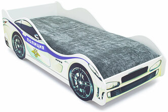 Детская кровать-машина Полиция с подъемным механизмом и ящиком
