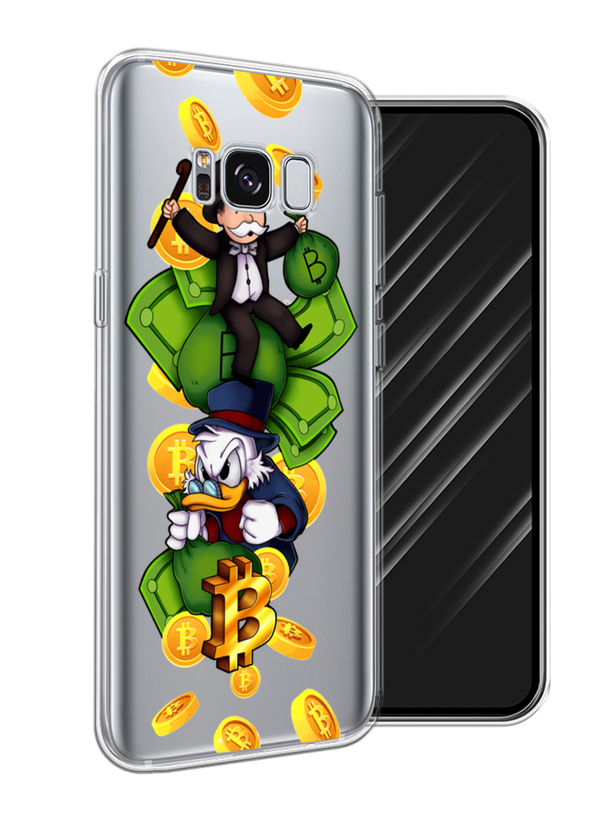 Силиконовый чехол на Samsung Galaxy S8 / Самсунг Галакси S8 "Scrooge McDuck and Monopoly", прозрачный
