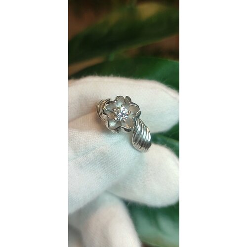 Перстень Альдзена Весенний поцелуй К-15082, серебро, 925 проба, родирование, фианит, размер 18.5, серебряный