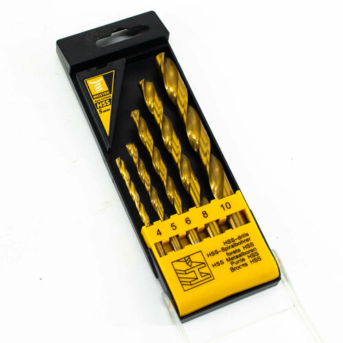 Набор сверел по металлу HSS нитрид титана 4,0-10,0мм (5шт.) 