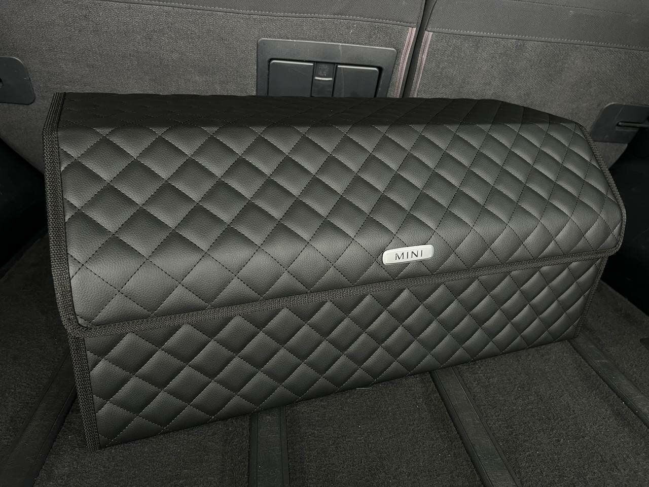 Органайзер в багажник MINI / мини / Кофр 70х30х30, сумка, саквояж, ящик, черный с черной отстрочкой
