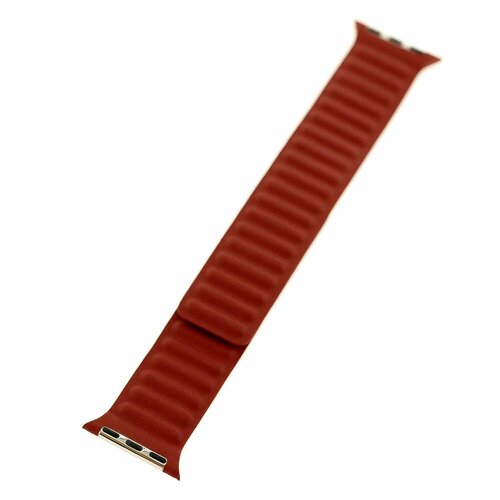 Кожаный магнитный ремешок Apple Watch 38мм/ 40мм #04 красный