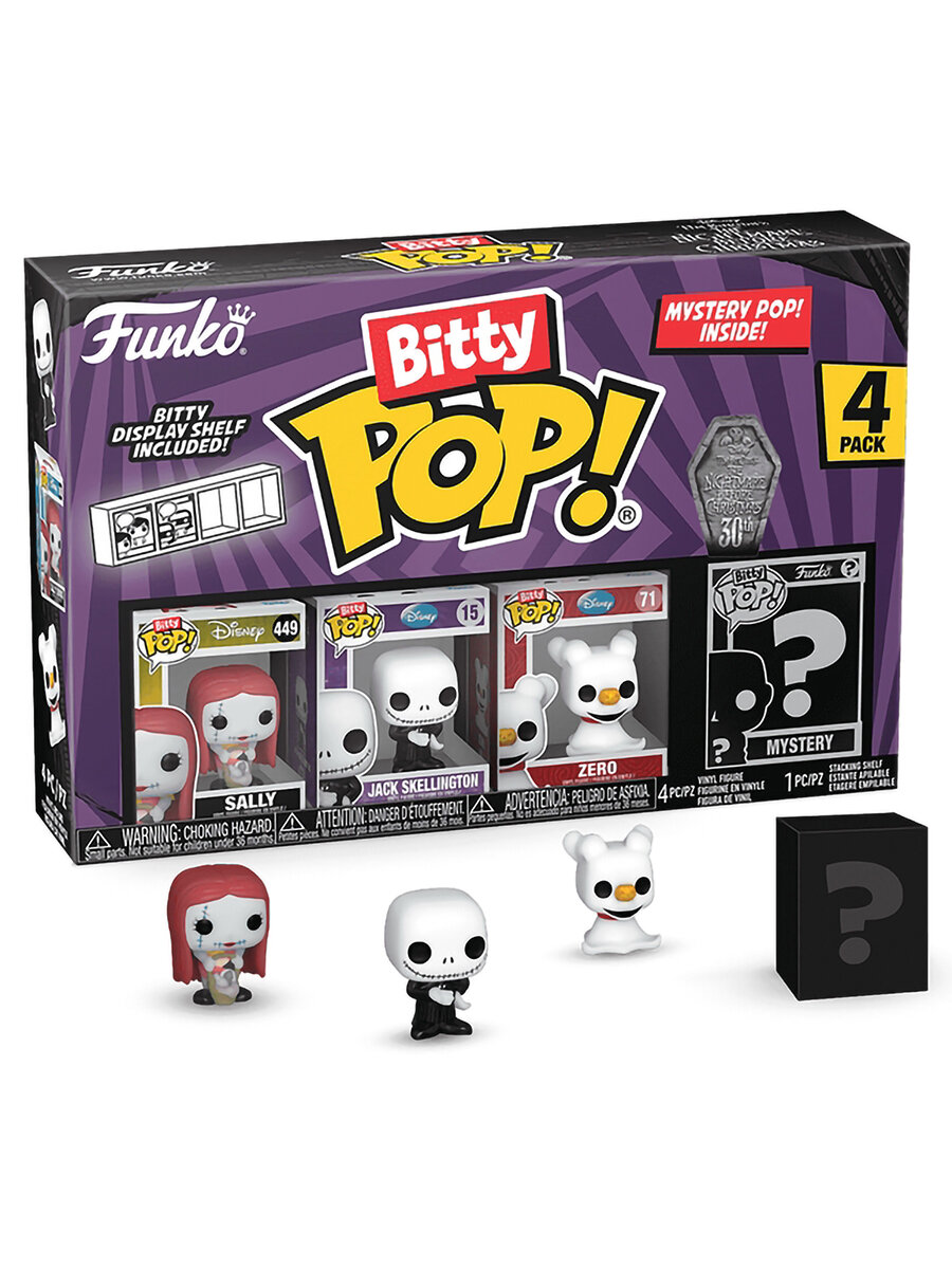 Фигурка Funko Bitty POP! Disney TNBC S3 Sally+Jack Skellington+Zero+Mystery (1 of 4) 4PK 73021