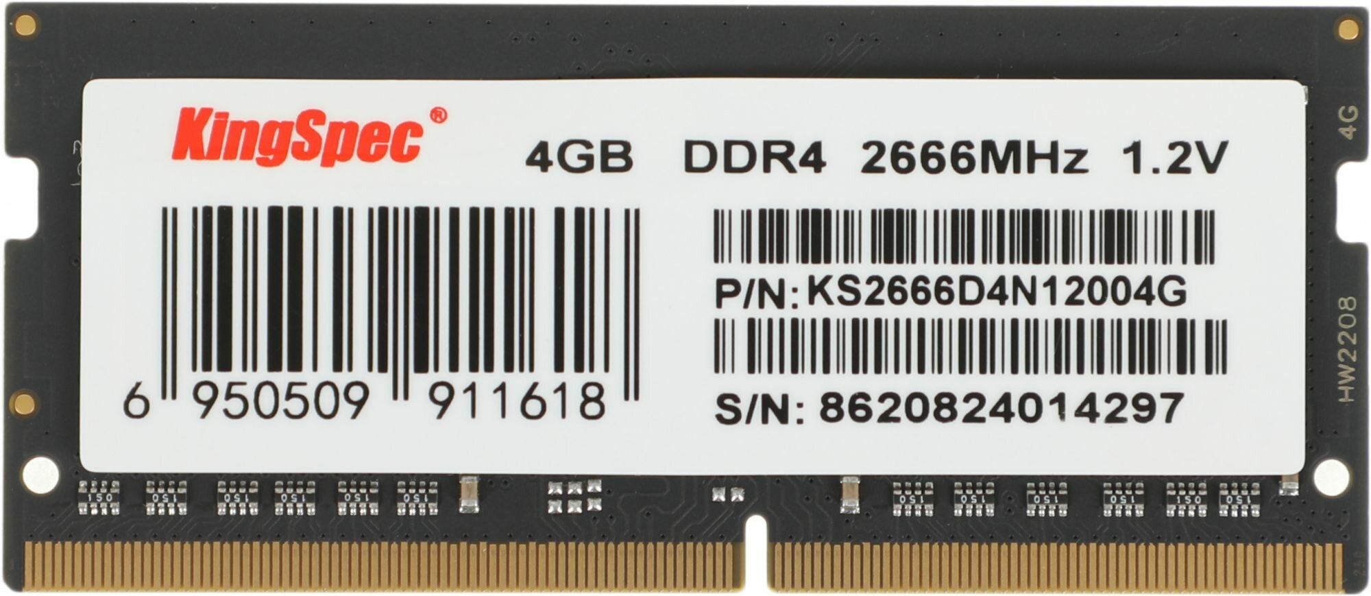 Оперативная память Kingspec DDR4 - 4Gb, 2666 МГц, SO-DIMM (ks2666d4n12004g) - фото №3