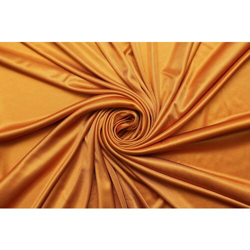 Ткань Джерси-стрейч под шёлк горчично-золотистый, ш142см, 0,5 м