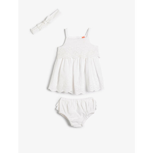 фото Платье koton, размер 6-9 месяцев, бежевый