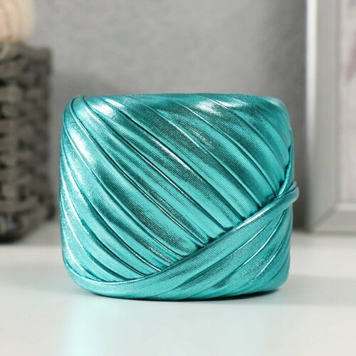 Трикотажная пряжа металлик Дискотека 100г Бирюза 969₽