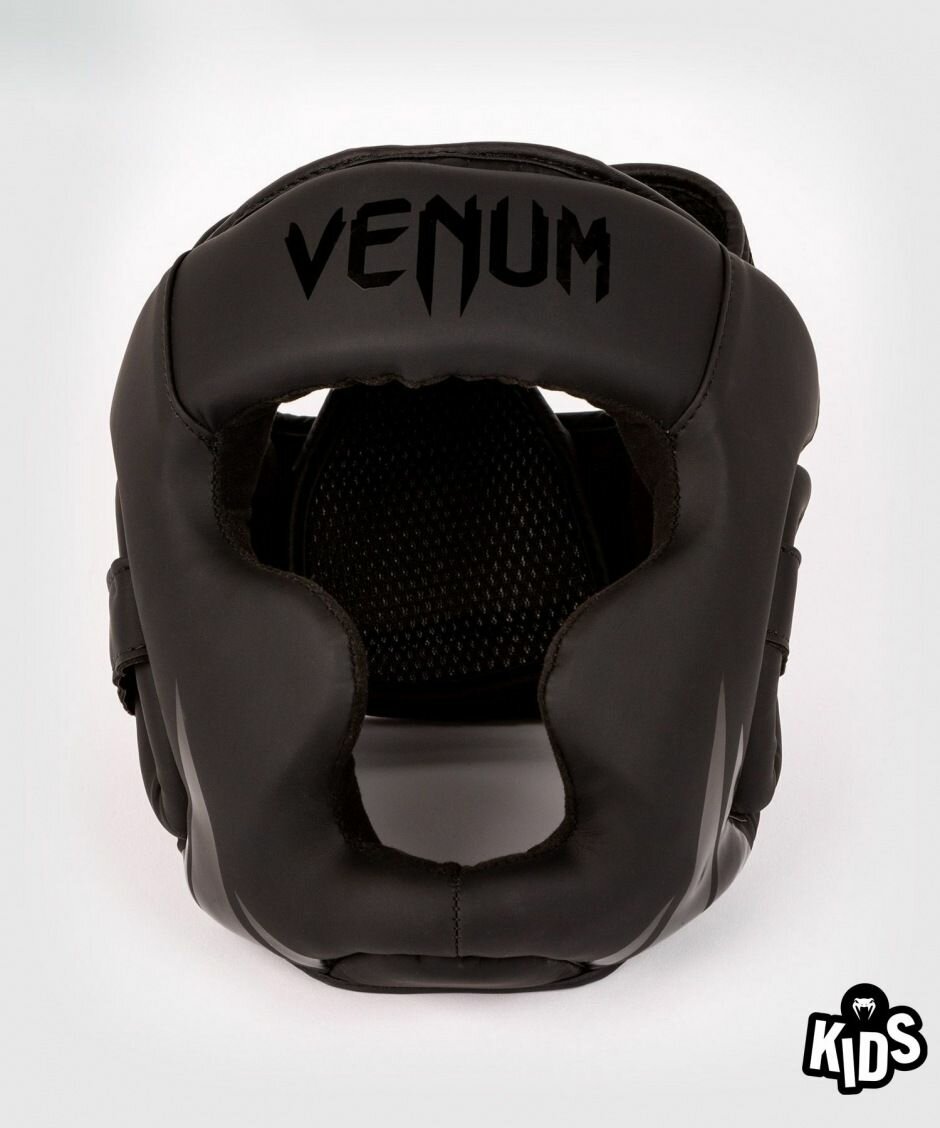 Детский боксерский шлем, спортивный Venum Challenger - Black/Black (S/M)