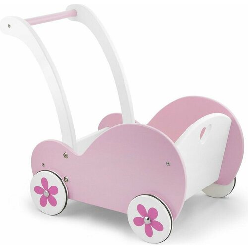 Коляска для кукол розовая с ромашкой 6926₽