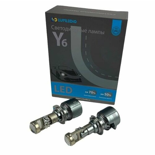 Светодиодные лампы H7 Y6 линза 6000K 32W 12/24V (комплект 2шт)