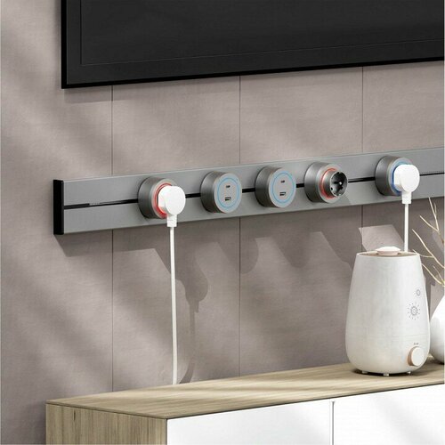 Розетка с заземлением на треке Arte Milano Am-track-sockets-39 397951TSES Grey 1252₽