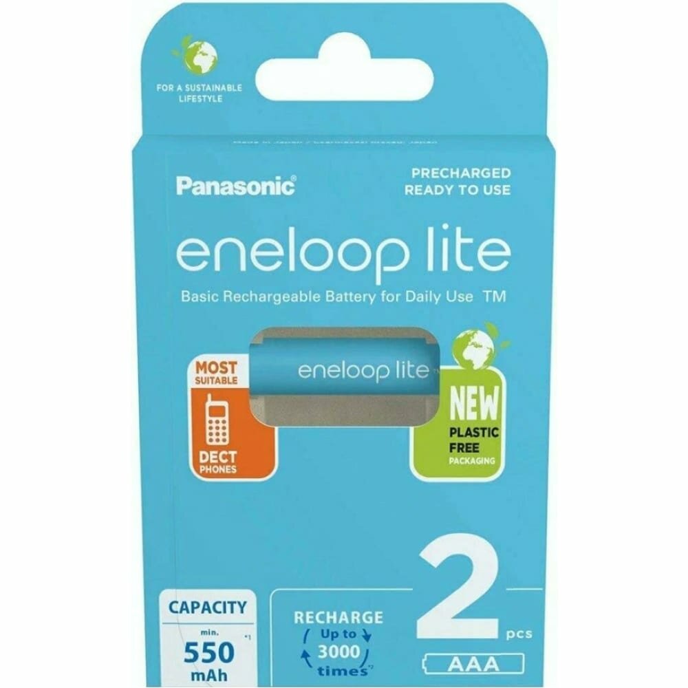 Panasonic eneloop lite Аккумуляторы BK-4LCCE/2BE 550mAh AAA R03 BL2 416