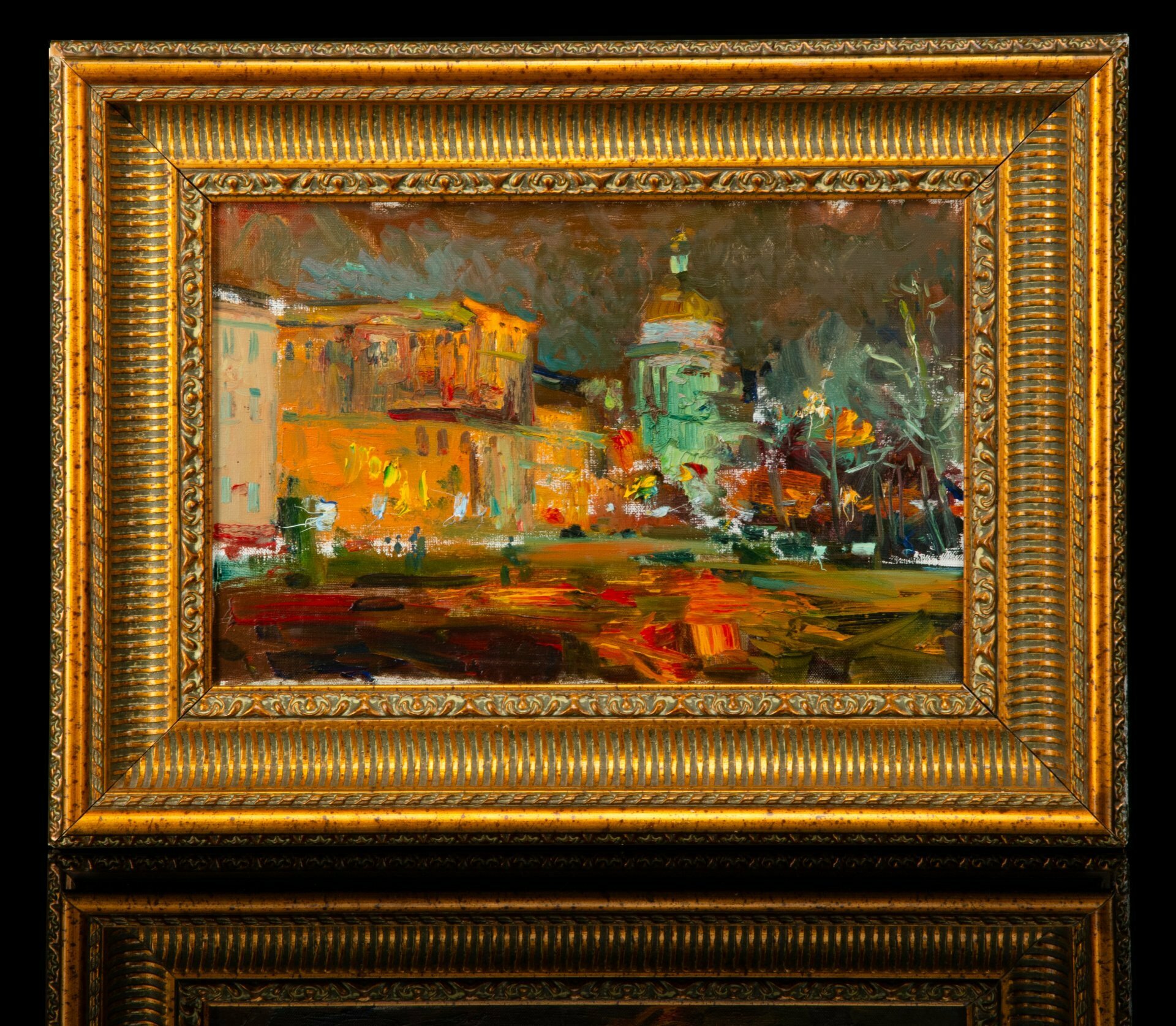 Картина "Дворцовая площадь" в раме, художник Малышев Николай, холст, масло