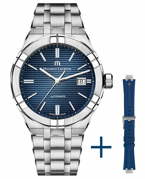Наручные часы Maurice Lacroix AI6008-SS00F-430-C, серебряный, синий