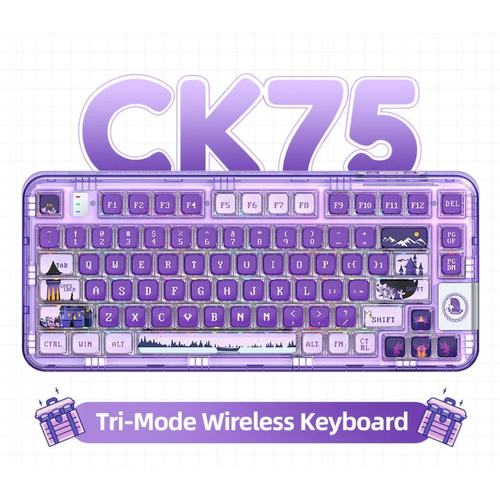 YUNZII Игровая клавиатура беспроводная CoolKiller CK75 Linear Английская раскладка фиолетовый 2599000₽