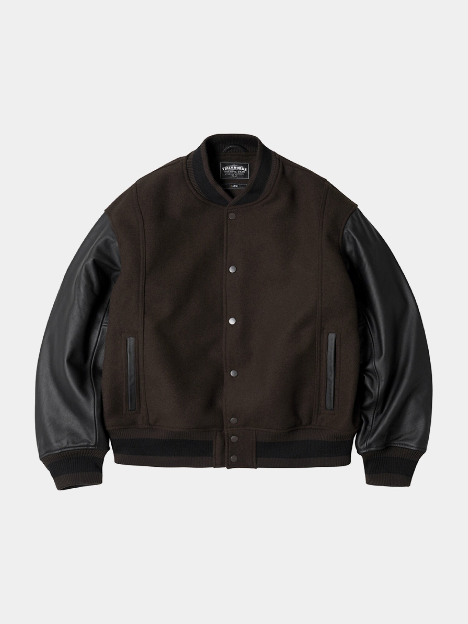 Бомбер FrizmWORKS Cowhide Leather Varsity, размер XL, Шоколадный