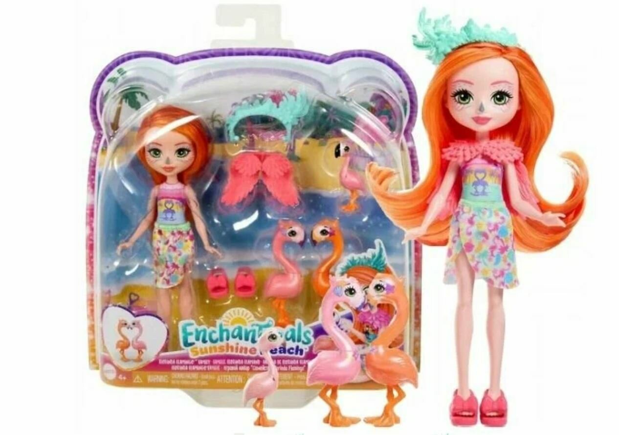 Кукла Enchantimals Spring Flamingo Family HRX85 разноцветный