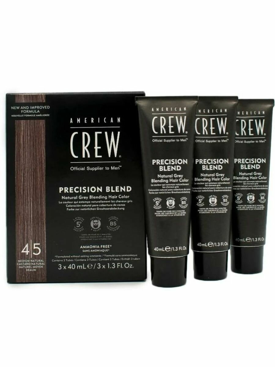 American Crew Precision Blend краска-камуфляж для седых волос, 2/3 темный натуральный