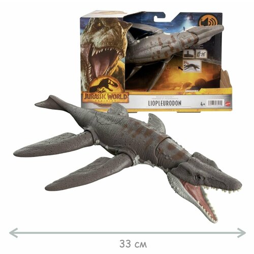 Фигурка динозавра лиоплевродон Рычащий (3 звуковых эффекта) Jurassic World Liopleurodon Roar Strike HDX38 Mattel фигурка динозавра jurassic world wild roar kronosaurus интерактивная