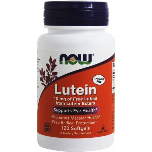 NOW Lutein 10 mg (120 гелевых капсул) хитозан и хром now chitosan plus 500 mg 120 капсул