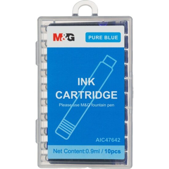 Картридж M&g чернильный для перьевой ручки M&, G синий 10шт/уп AIC47642282000H