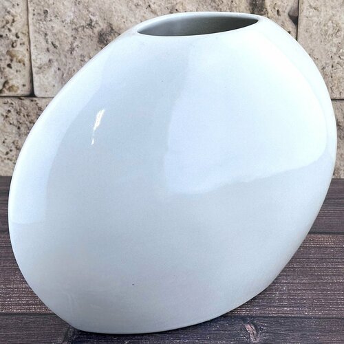 Ваза для цветов керамическая Luna белая h23см (086) декоративная красивая необычная + Уд. БФдекор10мл + Уд. БФкомнат10мл + Корневин4г